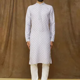Samyukta Singhania Men Ethnic Motifs Printed Regular Kurta with Churidar image 1