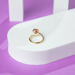 Niscka 24K Gold Plated Artificial Stones Studded Snake Finger Ring image 1