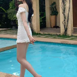 LULU & SKY Self Design Cold Shoulder Swimming Dress image 5