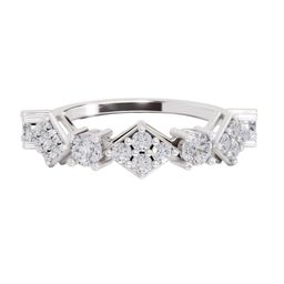 Sparkles 14KT Gold 0.81 Ct Lab Grown Round Shape Cluster Diamond Ring - 2.29 g-picture-16