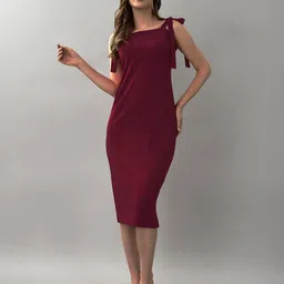 Attire Empire Women Shoulder Straps Bodycon Midi Dress-picture-36