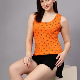 DIAZ Women Printed Scoop Neck Cotton Tank Top-image-35