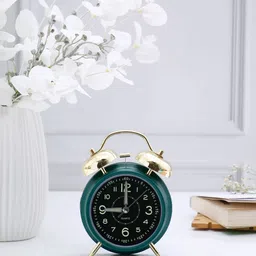 Archies Green & Gold Toned Twin Bell Alarm Clock-picture-32