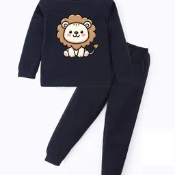 BLUSHES Kids Graphic Printed Round Neck Pure Cotton T-shirt With Joggers-picture-23
