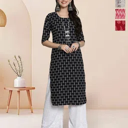 7Threads Selection Of 4 Geometric Printed Round Neck Straight Kurtas-picture-20