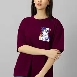LECOWAR Women Printed Pockets T-shirt-picture-33