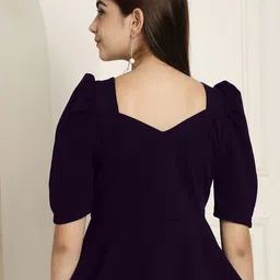 Metronaut Women Pack Of 2 Puff Sleeve Peplum Top image 3