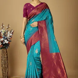 DIVASTRI Woven Design Zari Art Silk Banarasi Saree-picture-17