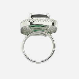 ADIVA Silver-Plated AD Stone-Studded Adjustable Finger Ring image 4
