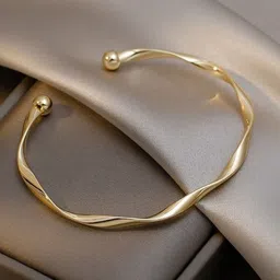 MYKI Stainless Steel Gold-Plated Cuff Bracelet-image-58