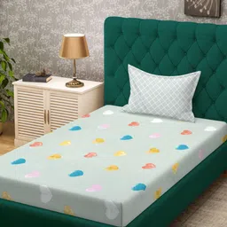 Myntra Elegant Homes Green & Yellow Printed 300 TC Single Bedsheet Set 2.25 x 1.5 m-picture-32