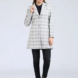 YOUNG CLUB CLASSIC Checked Notched Lapel Overcoat image 3