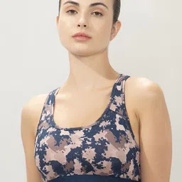 Amante Women Floral Full Coverage Underwired & Non Padded Workout Bra-image-3