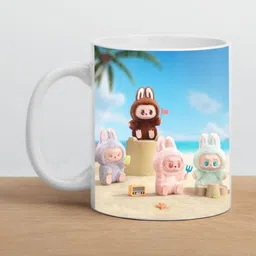 PaMeG White & Blue Cartoon Characters Printed Ceramic Glossy Mug-picture-20