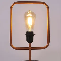 Two Moustaches Brown Metal Table Lamp image 3