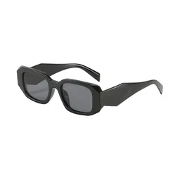 LIZA ANGEL Unisex Grey Lens & Black Rectangle Sunglasses with-picture-14