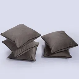 SANSKRUTIHOMES Grey Set of 5 Velvet Square Cushion Covers image 3