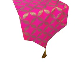 Pink Parrot Pink 12x70 inch Jacquard Silk Table Runner-image-98