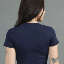 sollobell Embellished Print Cotton Crop Top image 2