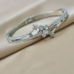 SZN Silver-Plated Artificial Stone Studded Wraparound Bracelet image 5