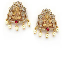KARATCART Gold-Plated Studs Earrings image 4