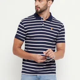 RELANE Men Striped Polo Collar Cotton T-shirt-picture-13