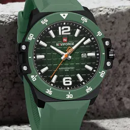 Naviforce Men Dial & Straps Analogue Date Aperture Watch NF7122 GN-GN-GN image 3