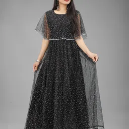 A TO Z CART Women Embellished Flared Sleeve Fit & Flare Dress-picture-38