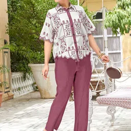 MITTOO Women White Pure Cotton Printed Co-Ords-image-79