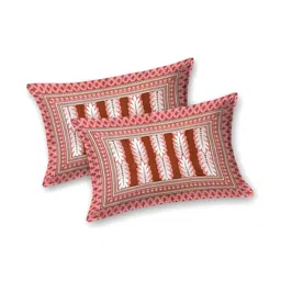 CLOTHOLOGY Brown & Brown Geometric 180 TC King Bedsheet with 2 Pillow Covers image 4