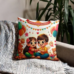 bettergiftflowers White & Red Square Printed Filled Cushions image 5