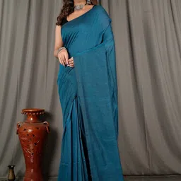 Brynbrit Pure Cotton Handloom Khadi Saree-image-6