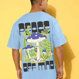 VEIRDO Men Printed Drop-Shoulder Sleeves Pure Cotton T-shirt-image-31