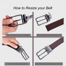 LONGHORNS Men Textured Leather Reversible Formal Belt image 3