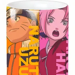 Mr UVD White & Green Cartoon Characters Printed Ceramic Glossy Mug 350 ml image 4