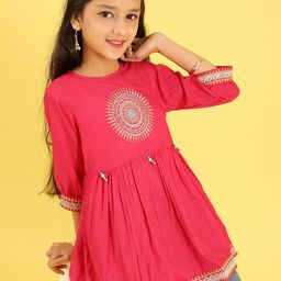 Miss & Chief Girls Embroidered Peplum Top-picture-34