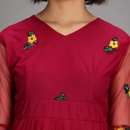 VANGULL Embroidered Net Fit & Flare Dress image 5