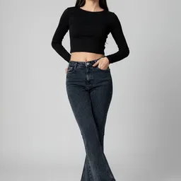 OMG CREATION Women Bootcut Mid-Rise Light Fade Stretchable Jeans-picture-32