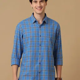 CAVALLO by Linen Club Men Tartan Checks Checked Contemporary Slim Fit Opaque Casual Shirt-picture-36