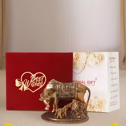 INTERNATIONAL GIFT Bronze Kamdhenu Cow Statue Religious Idol Showpiece-picture-18
