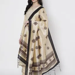 AKSHADEEP Ethnic Motifs Printed Chanderi Dupatta image 5