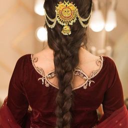 VAGHBHATT Women Lakshmi Motif Temple Beaded Hair Accessory Set-picture-32