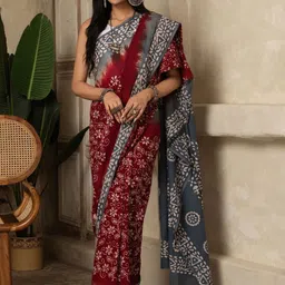 Sangria Ethnic Motifs Pure Cotton Handloom Saree-picture-37