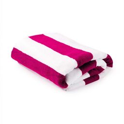 Layers Miami Pink & White Cabana Striped Pure Cotton 550 GSM Beach Towel-picture-1