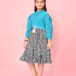 BAESD Floral Print Georgette A-Line Midi Dress image 4