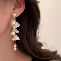 Celestique Contemporary Korean Long Drop Earrings image 2