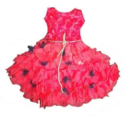 kids fashion hub Floral Print Georgette Fit & Flare Dress-picture-29