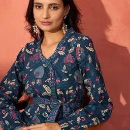 InWeave Printed Pure Cotton Tunic With Trousers Co-Ords image 2