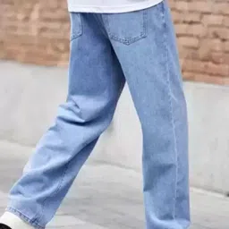 LINARIA Men Classic Relaxed Fit Mildly Distressed Light Fade Jeans image 2