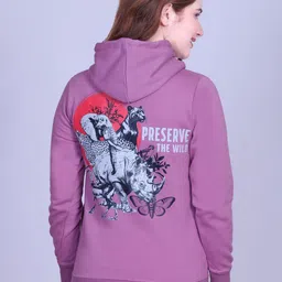 The Roadster Lifestyle Co Women Printed Long Sleeves Hooded Sweatshirts-picture-36